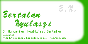 bertalan nyulaszi business card